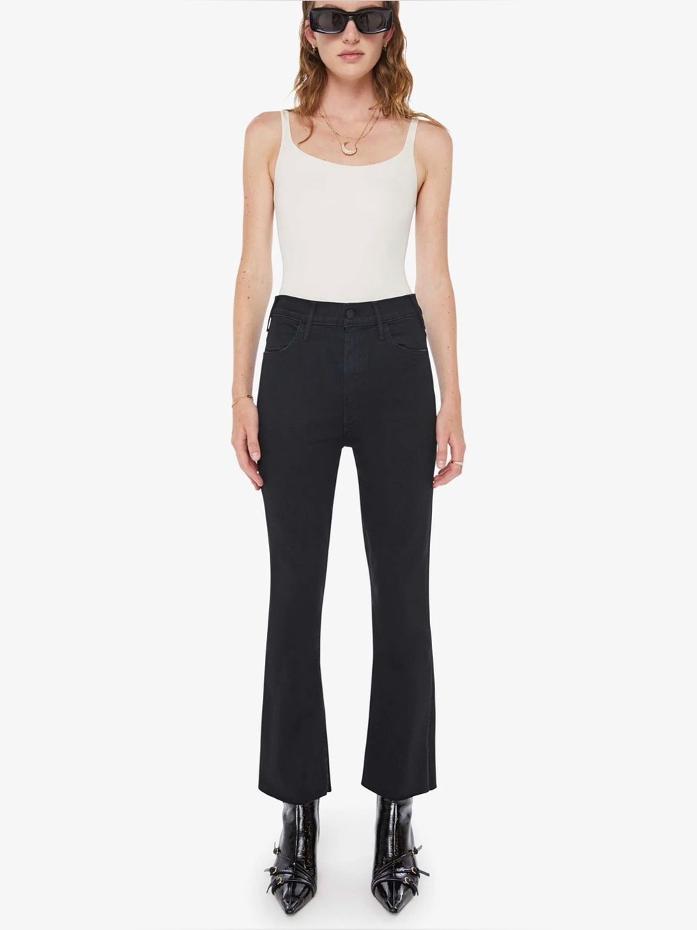 MOTHER Denim Jeans The Hustler Ankle Fray in Not Guilty Size 32 High Rise